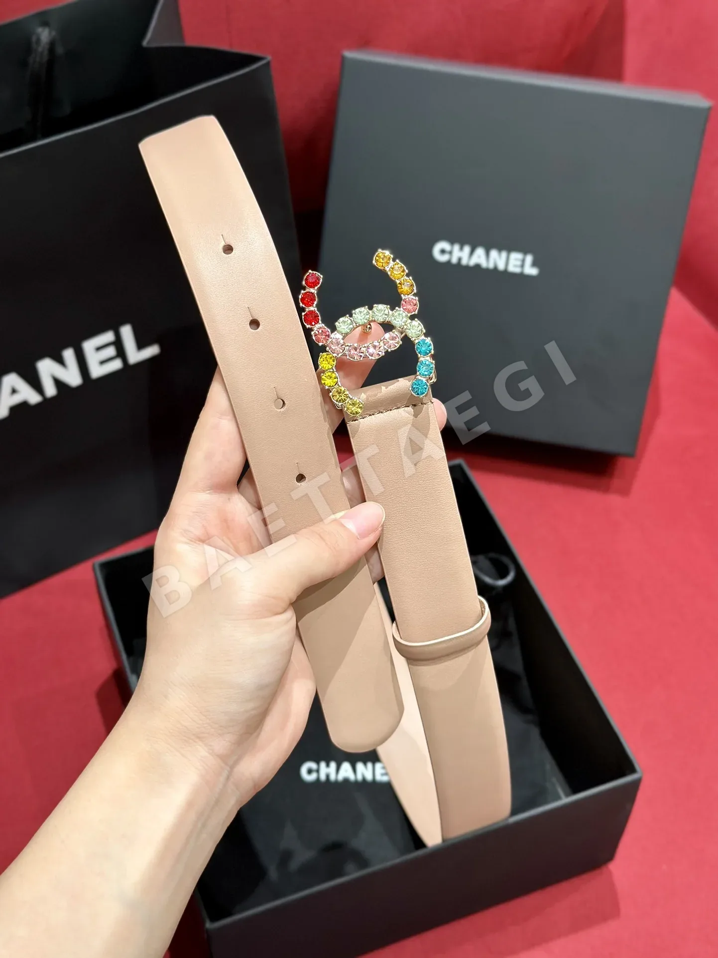 샤넬 여성 가죽 벨트 상세 이미지 4