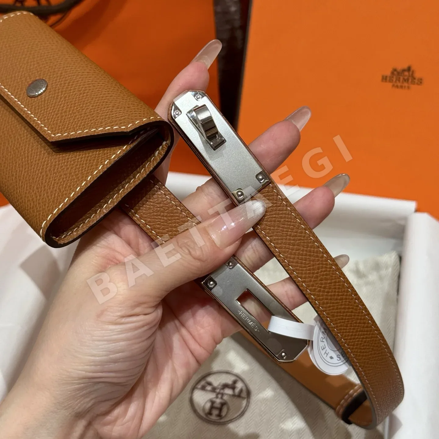 에르메스 켈리 버클 엡손 카프스킨 벨트 상세 이미지 3