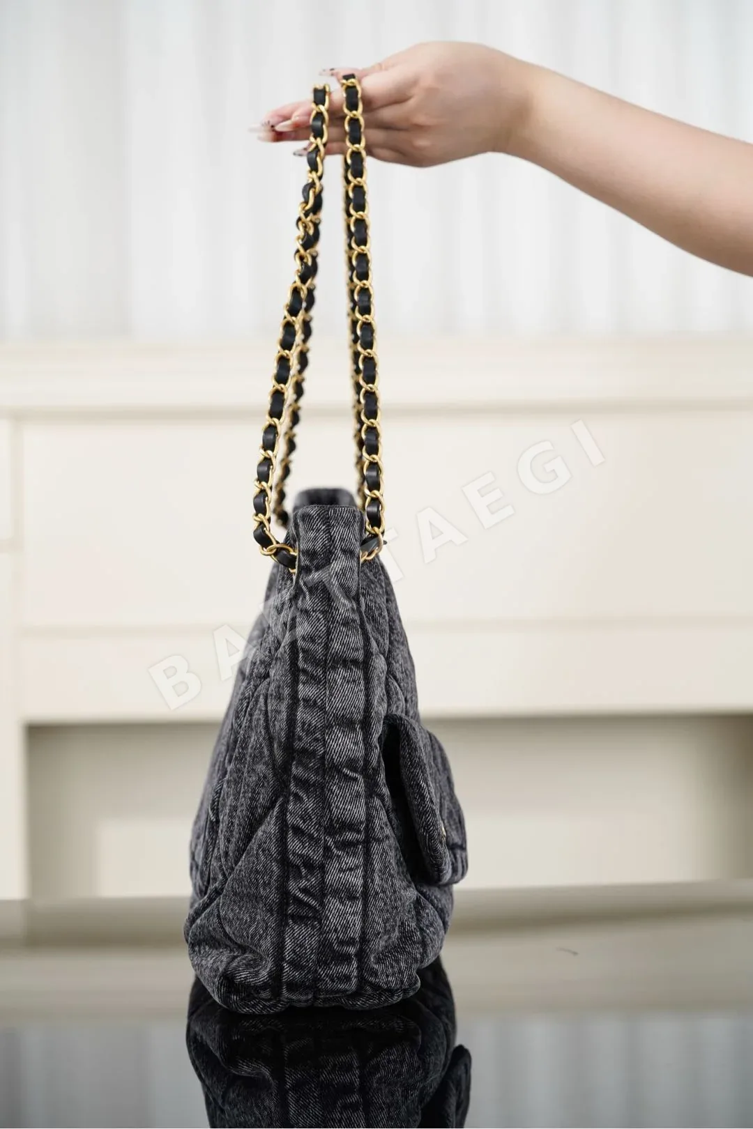 샤넬 데님 퀼팅 토트백 상세 이미지 6