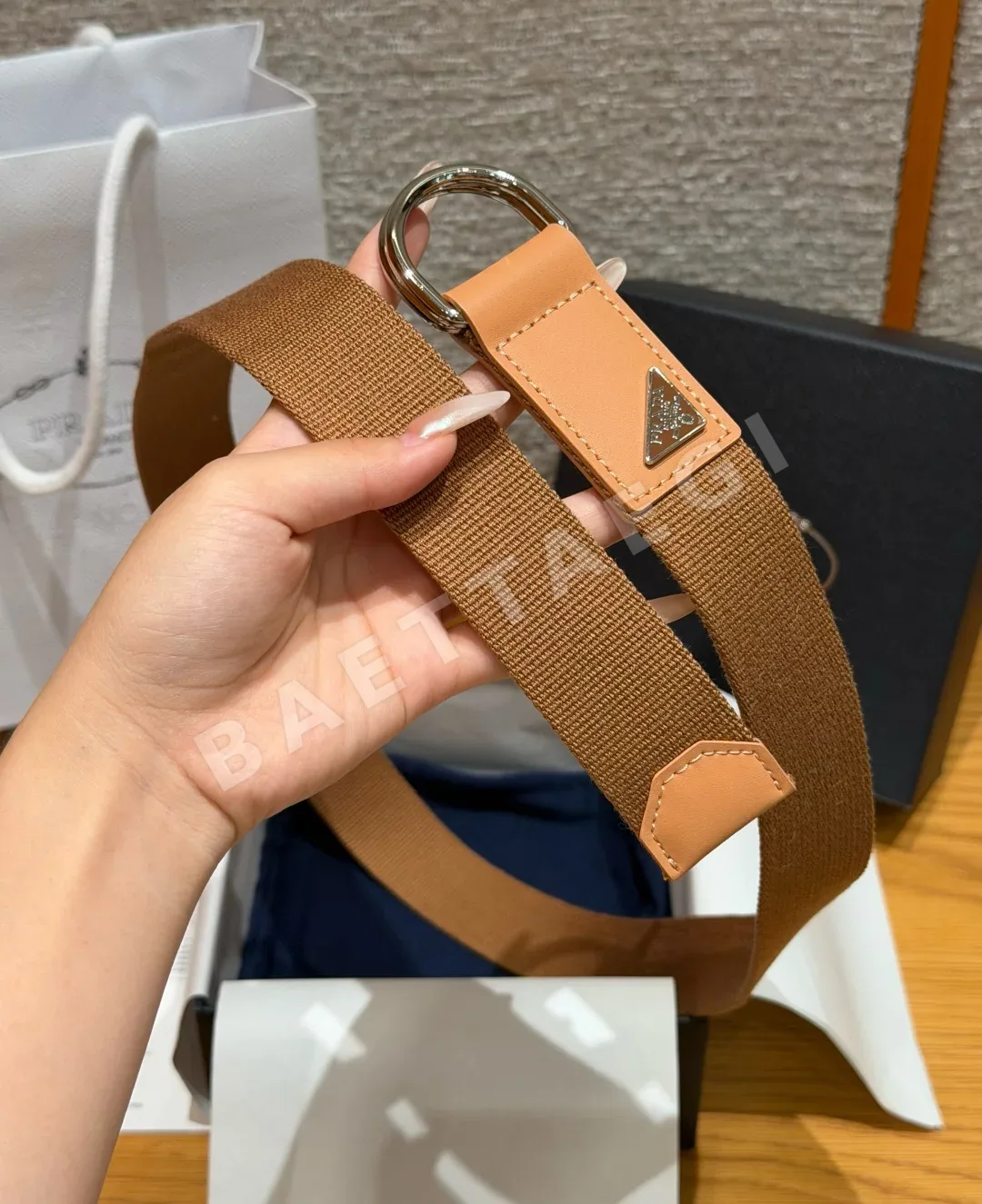 프라다 나일론 더블 링 벨트 상세 이미지 3