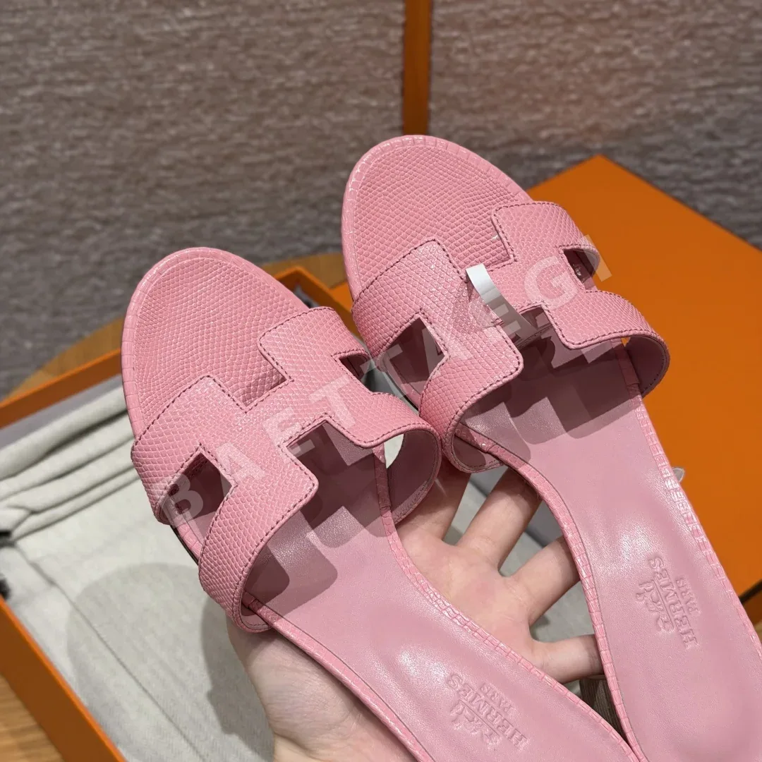 에르메스 오아시스 샌들 사쿠라핑크 도마뱀가죽 하이힐 상세 이미지 8