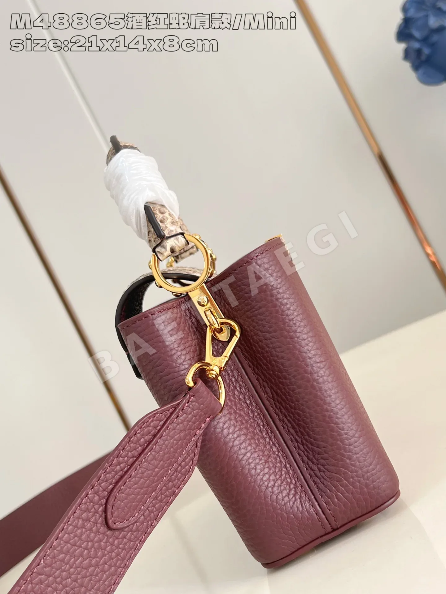 루이비통 카푸신 미니 파이톤 숄더백 M48865 상세 이미지 3