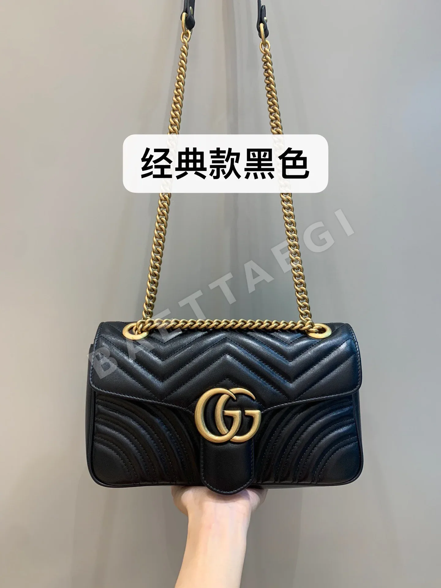 구찌 마몬 자수 블랙 가죽 숄더백 13769