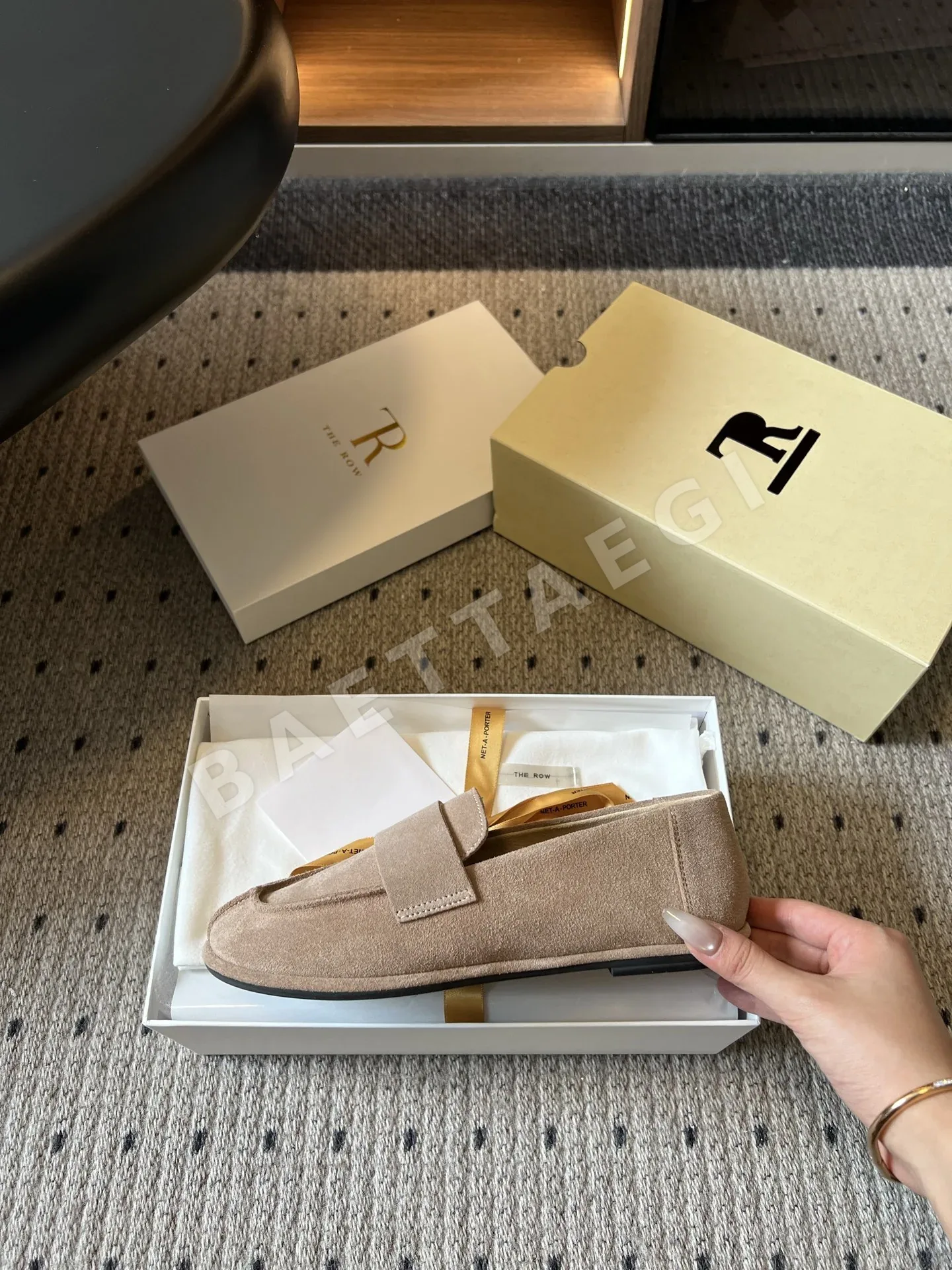 더로우 로퍼 폭넓은 스트라이프 장식 상세 이미지 5