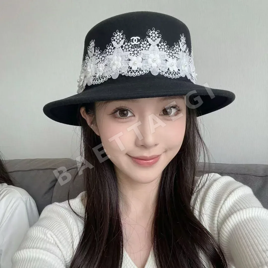 샤넬 캐시미어 플랫 탑 모자 185340