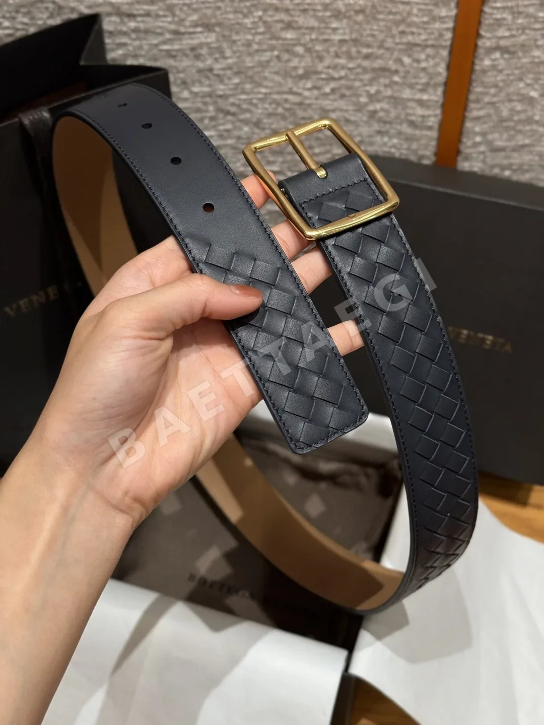보테가베네타 남성 가죽 위빙 벨트 40MM 상세 이미지 6