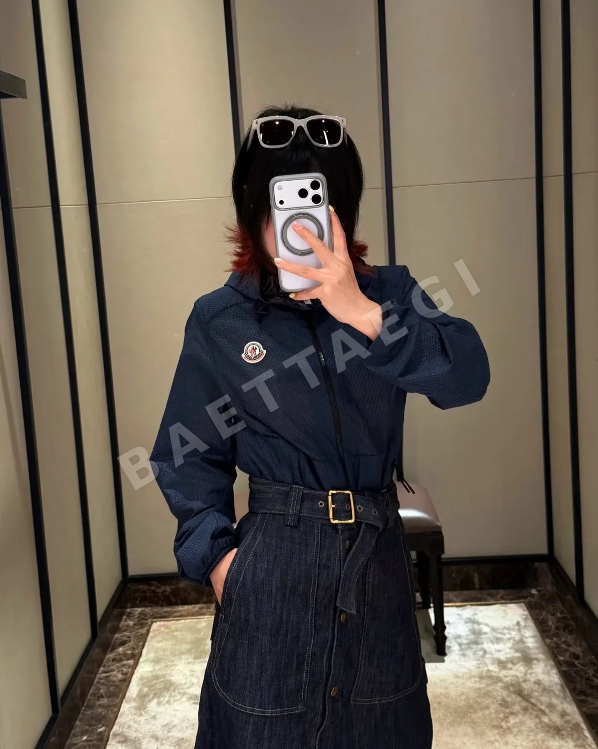 몽클레르 후드 크롭 자켓 여성용 상세 이미지 6