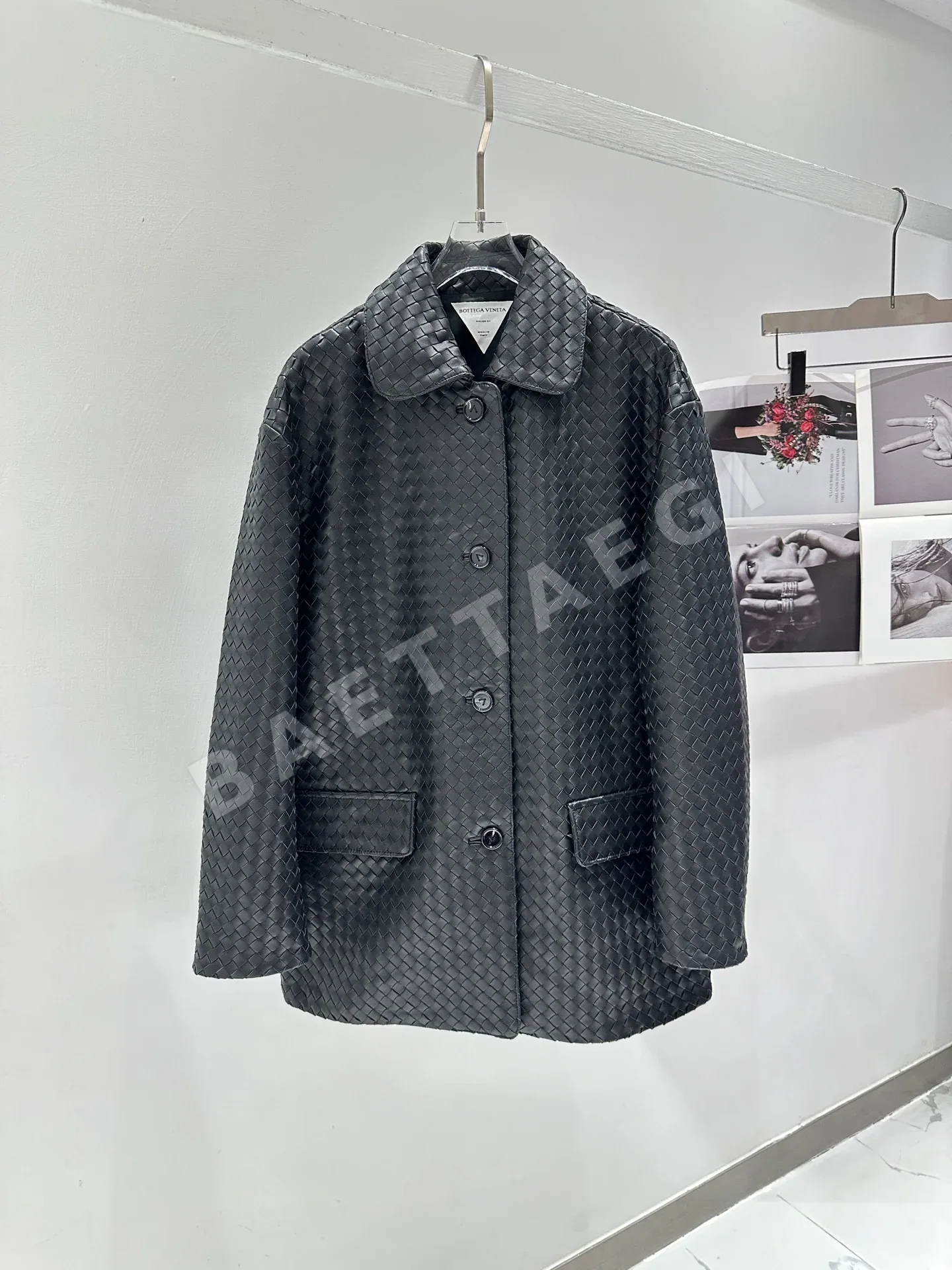 보테가베네타 꼬임 가죽 여성 자켓 194775