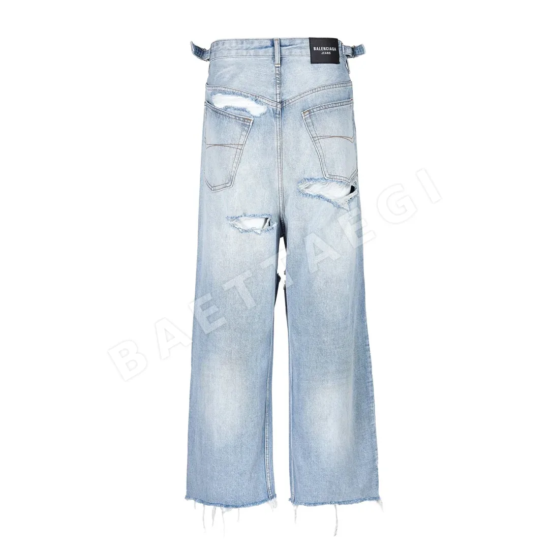 발렌시아가 워싱 가죽 블루 남성 청바지 레플리카 46921 Balenciaga 상세 이미지 2