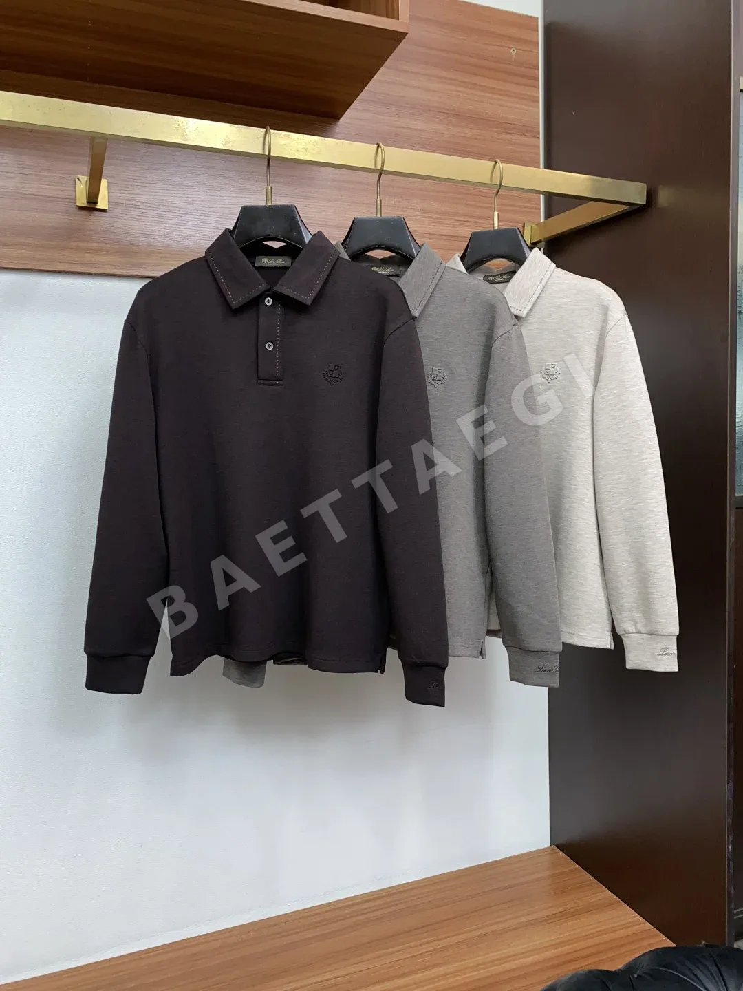 로로피아나 울 카라 남성 긴팔 폴로셔츠 상세 이미지 8
