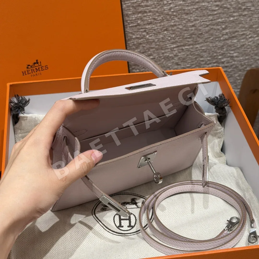 에르메스 미니 켈리 퍼플 실버 하드웨어 가방 상세 이미지 8