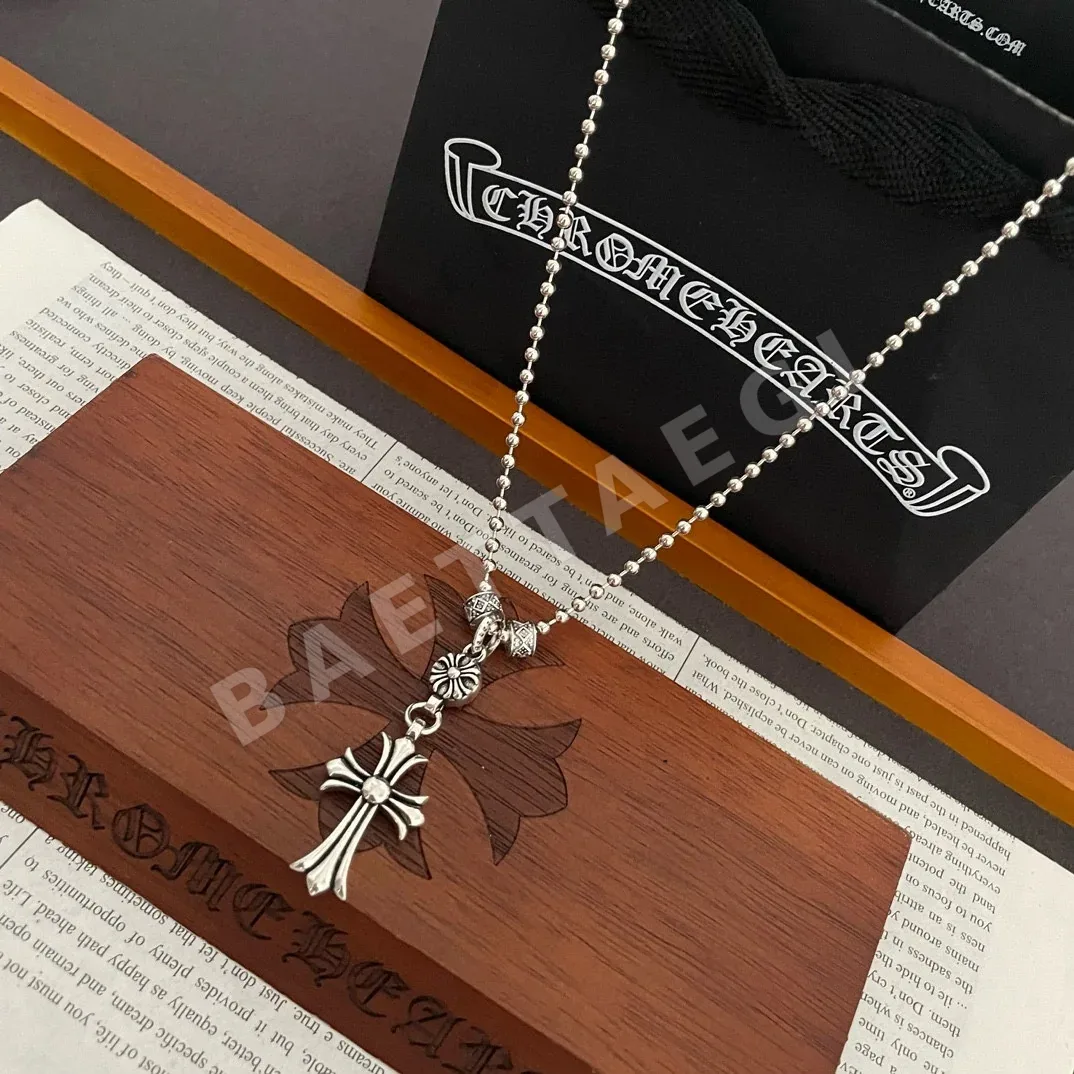 크롬하츠 크로스 펜던트 진주 목걸이 상세 이미지 2