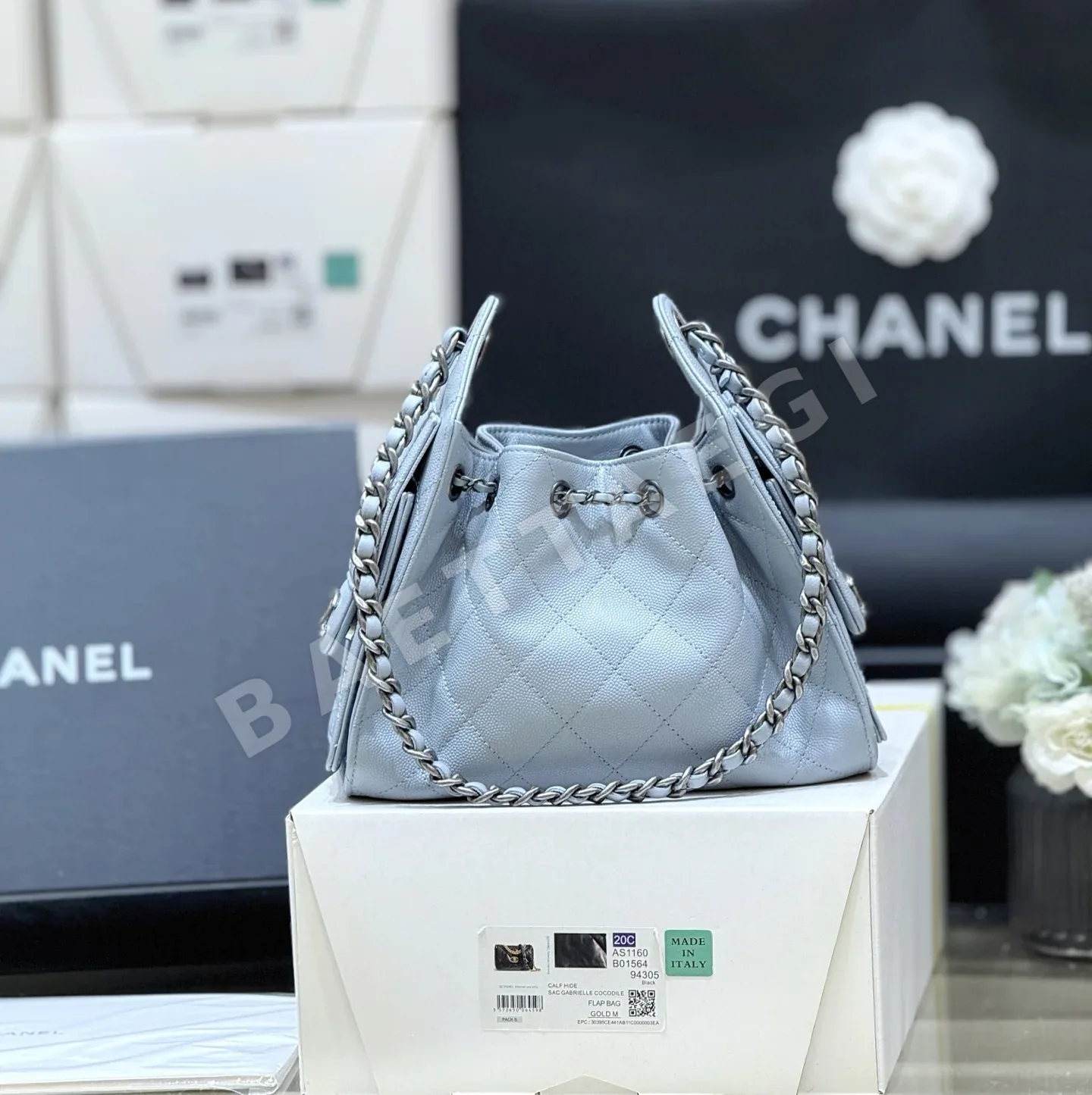 샤넬 스모그 블루 다이아몬드 퀼팅 미니백 AS5631 상세 이미지 3
