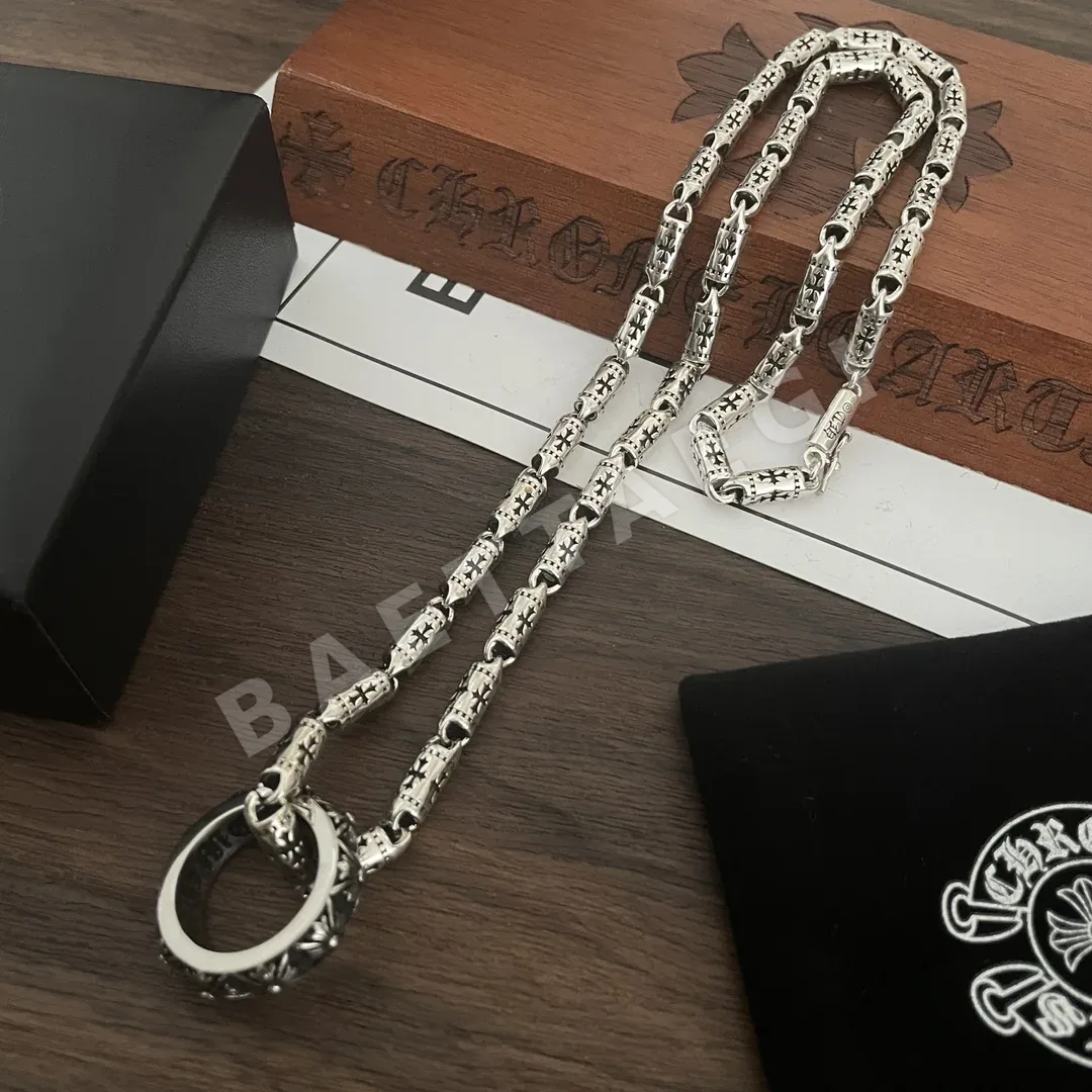 크롬하츠 클래식 레트로 크로스 링 펜던트 목걸이 상세 이미지 2