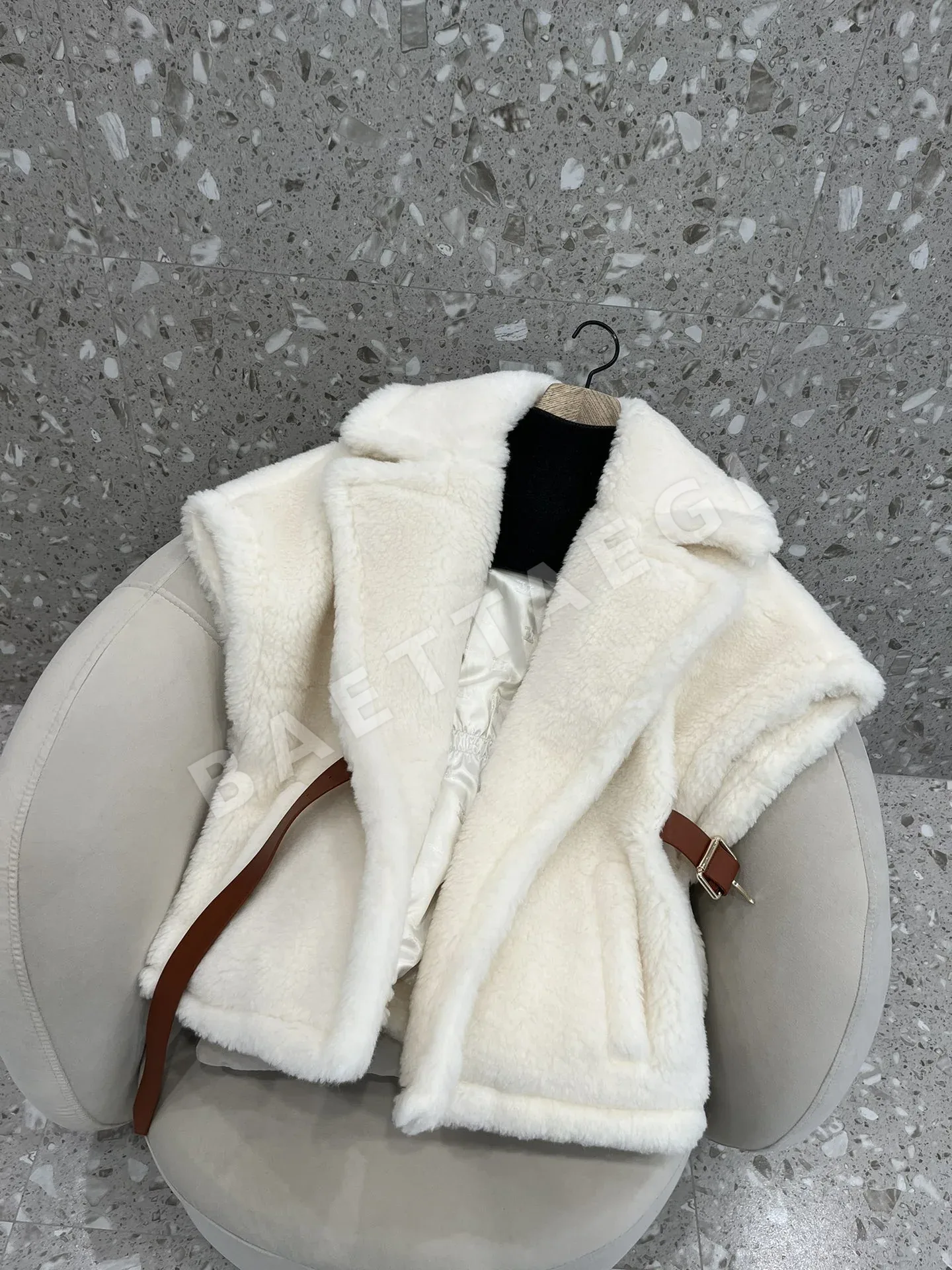 막스마라 알파카 울 테디베어 케이프 자켓 상세 이미지 7