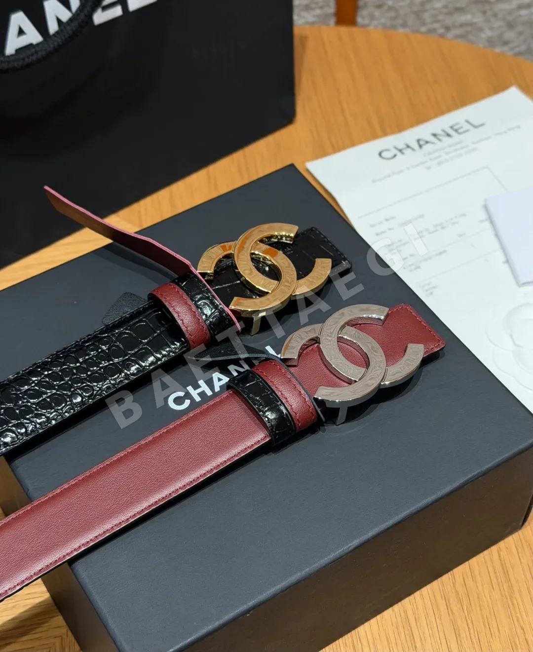 샤넬 크로커다일 패턴 카프스킨 벨트 상세 이미지 5