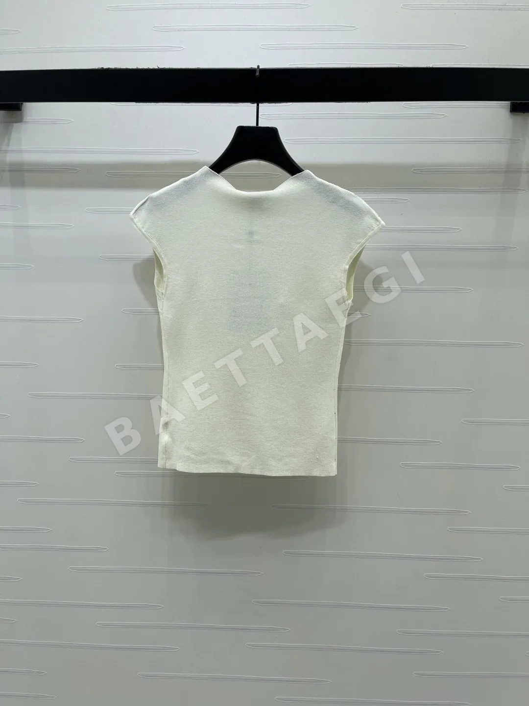 샤넬 3D 꽃 무늬 니트 반팔 베스트 상세 이미지 8