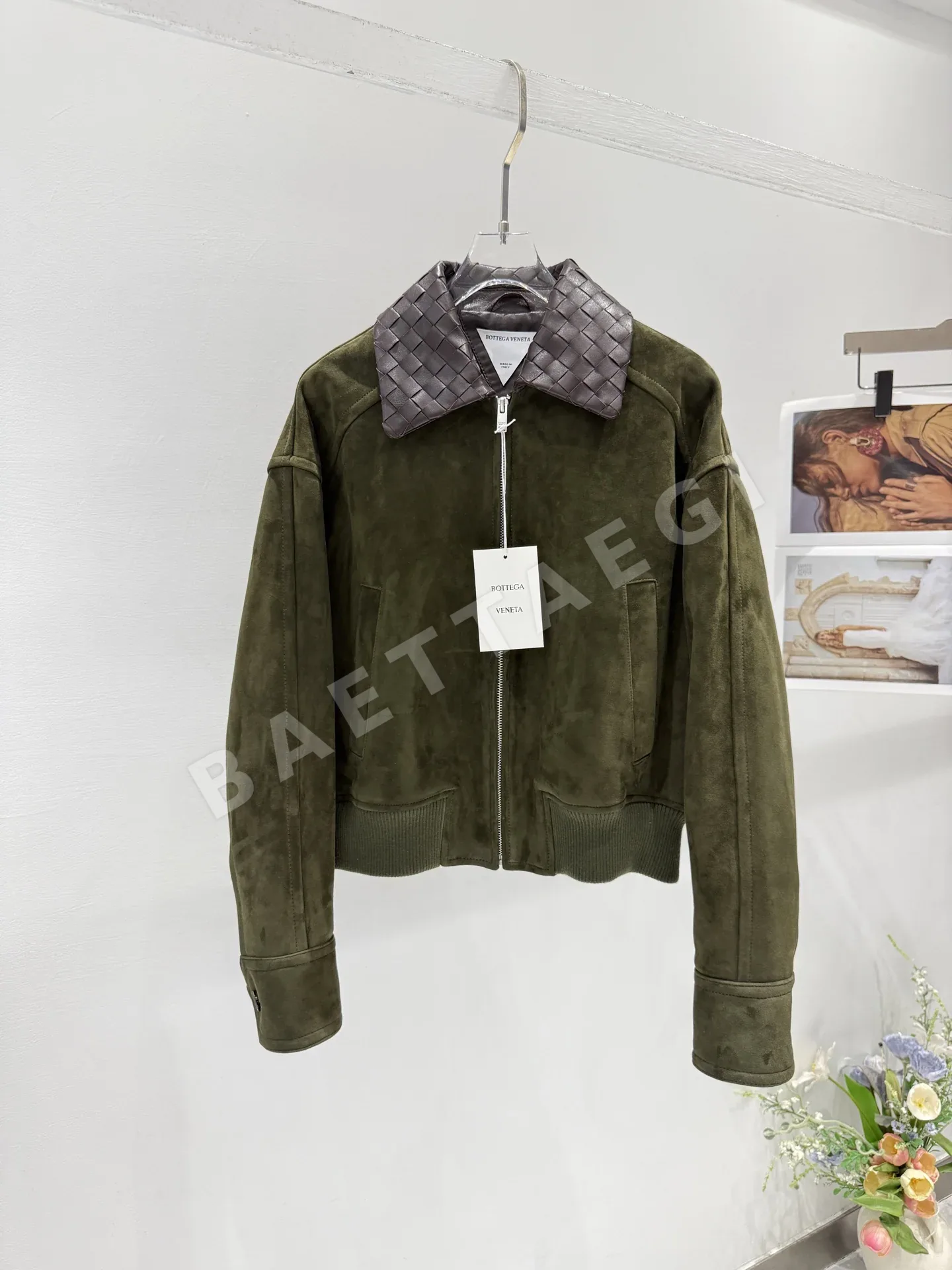 보테가베네타 라펠 탈착 가죽 여성 자켓 194790
