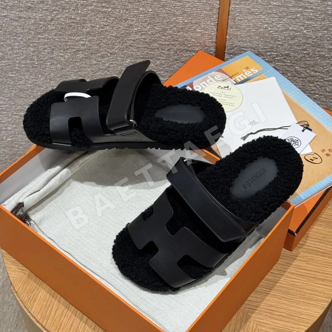 에르메스 시프레 샌들 블랙 가죽 상세 이미지 2