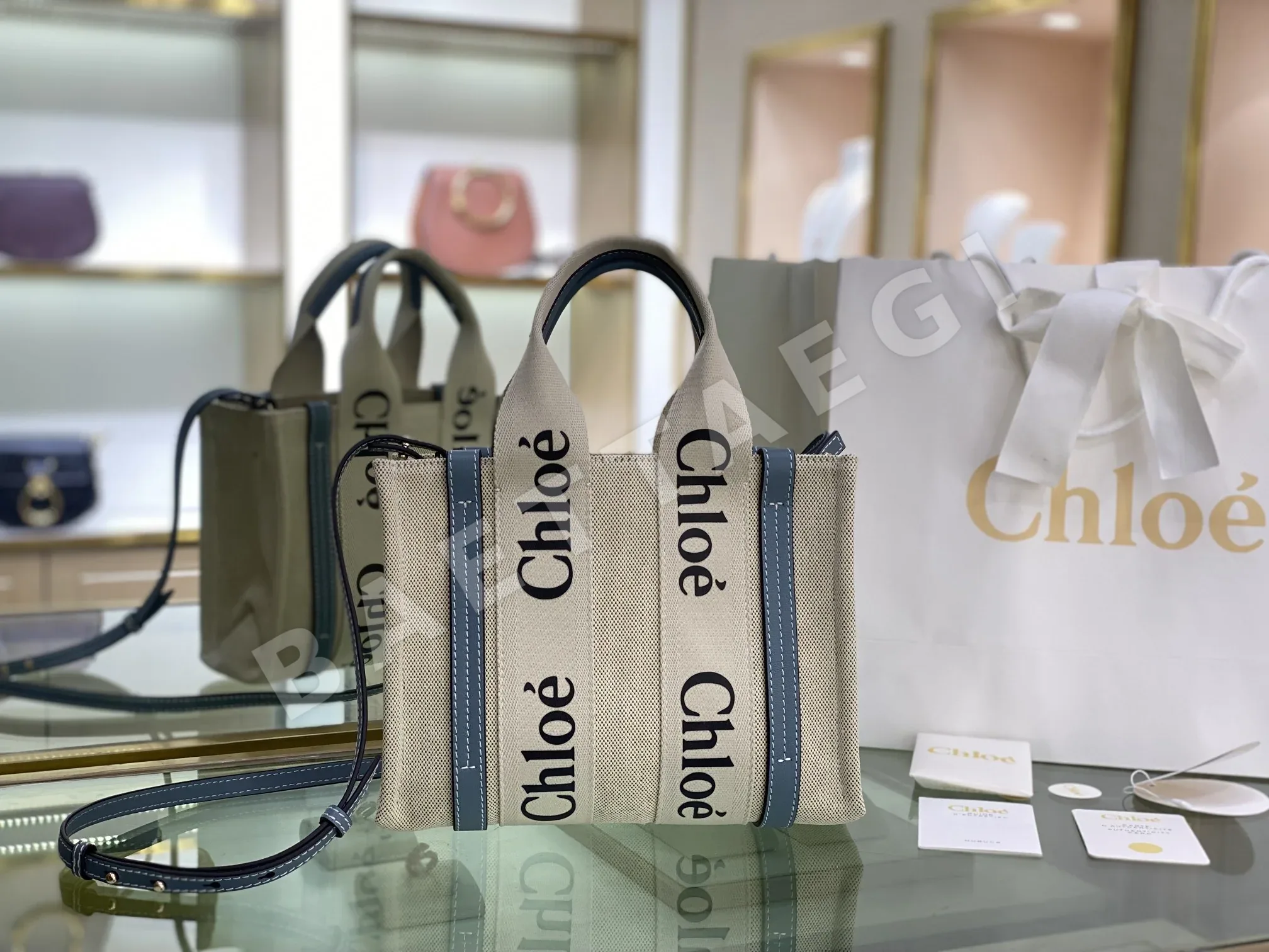 끌로에 우디 스몰 토트백 191784