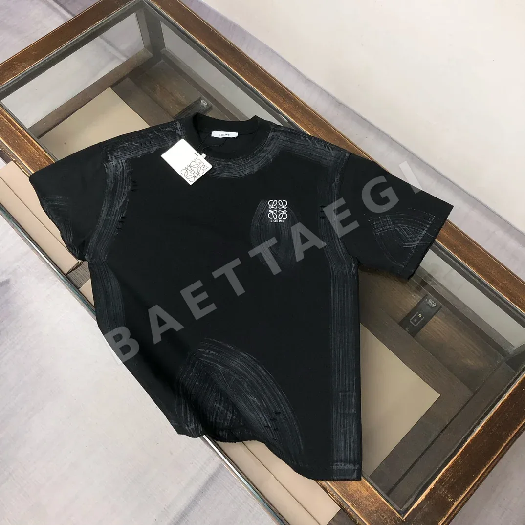 로에베 워시드 크루넥 남성 반팔 티셔츠 48390