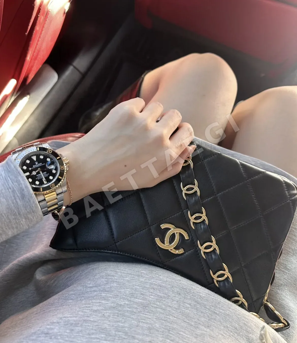 샤넬 24K 체인 블랙 램스킨 호보백 24K 상세 이미지 2