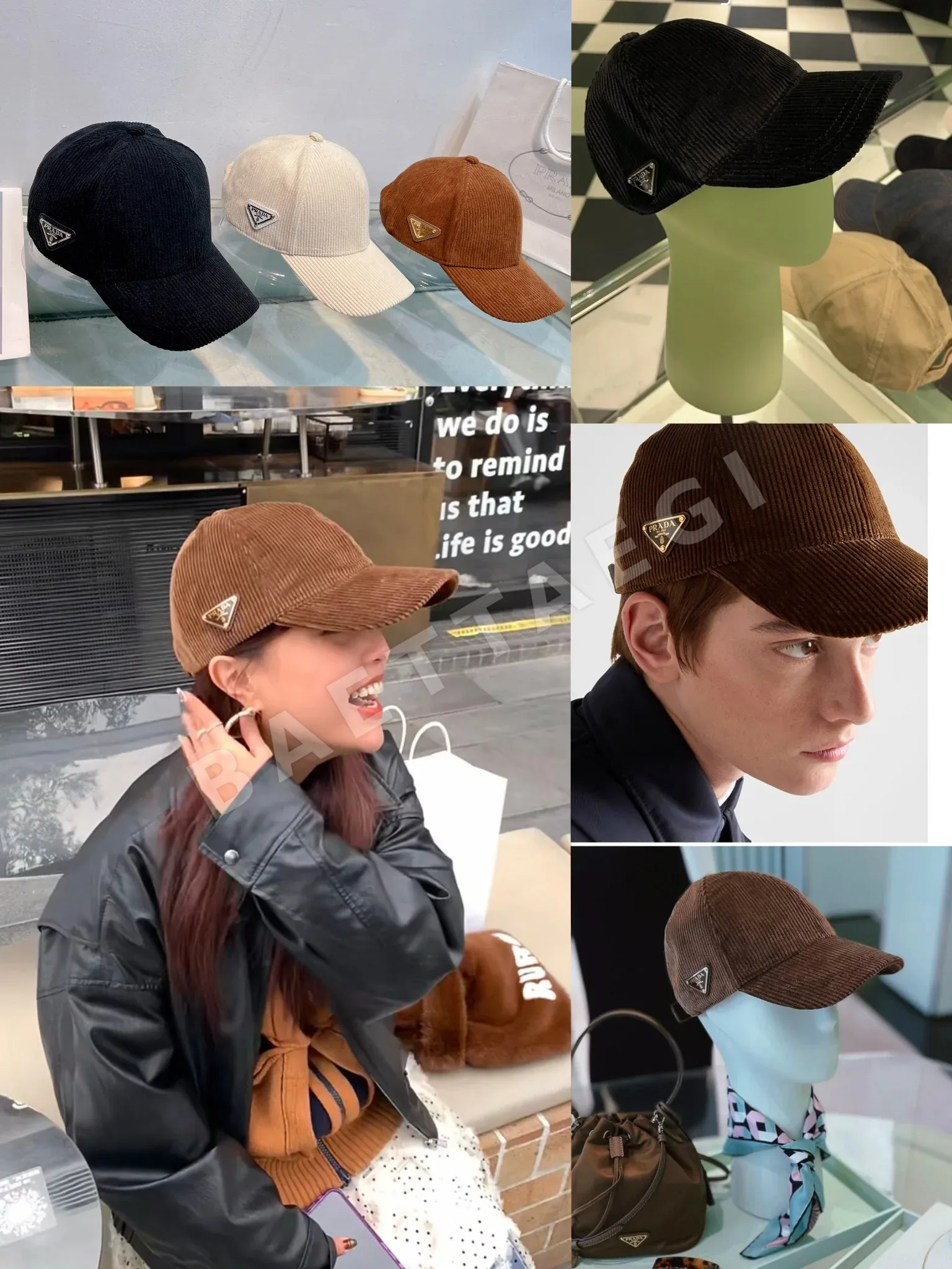 프라다 코듀로이 야구모자 84875