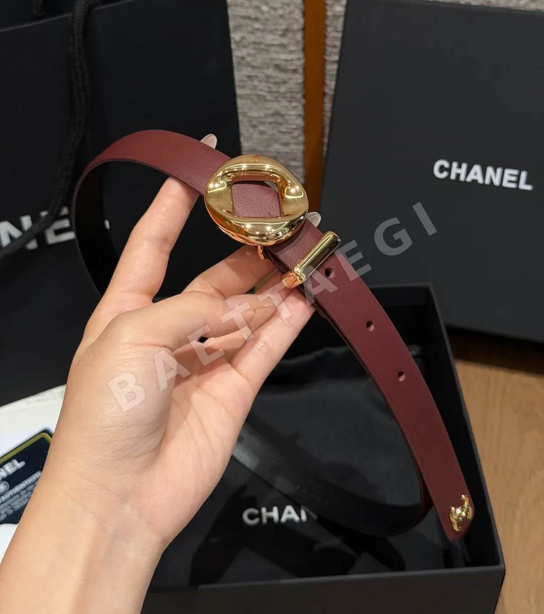 샤넬 레자 더블 C 버클 벨트 상세 이미지 3