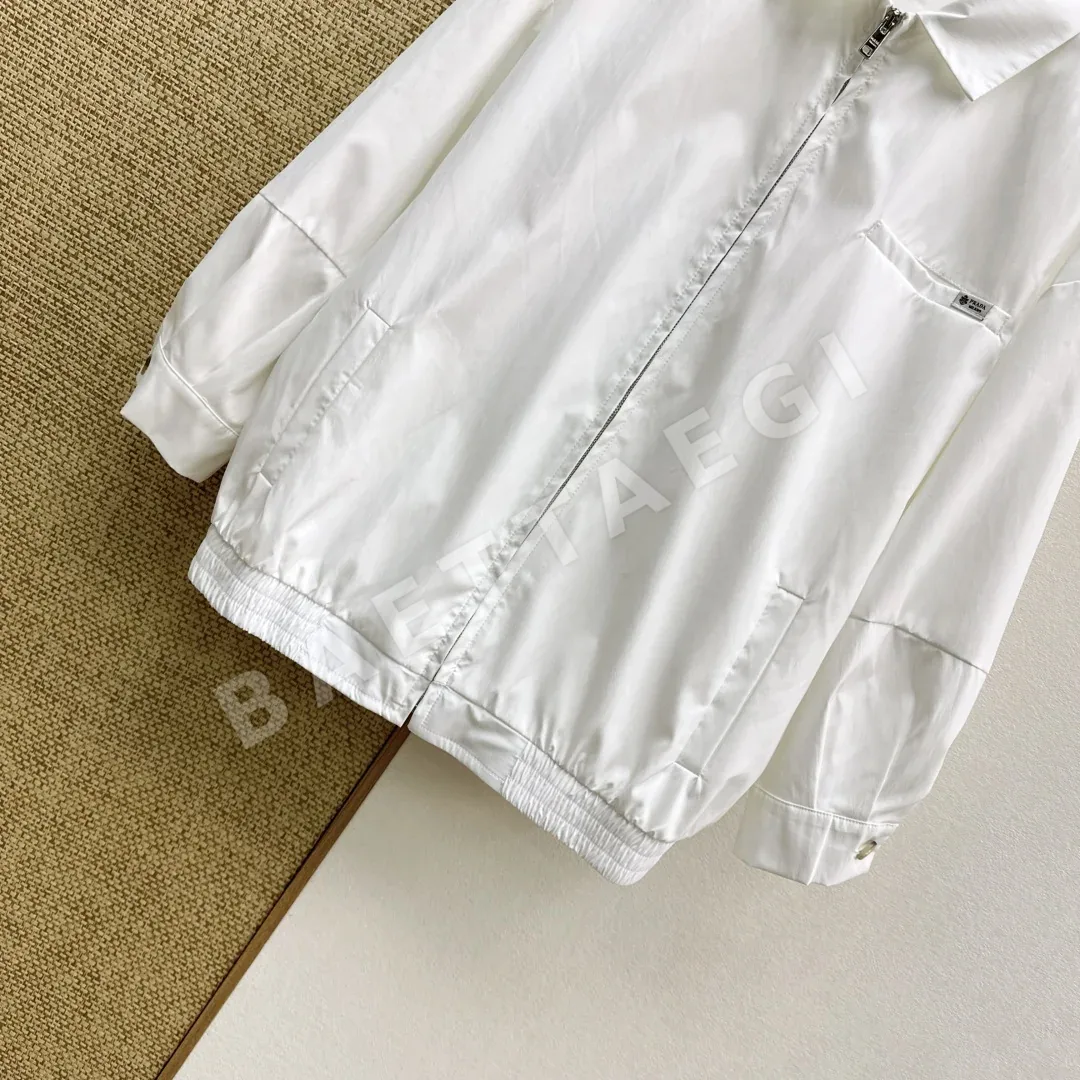 프라다 화이트 지퍼업 여성 자켓 상세 이미지 6