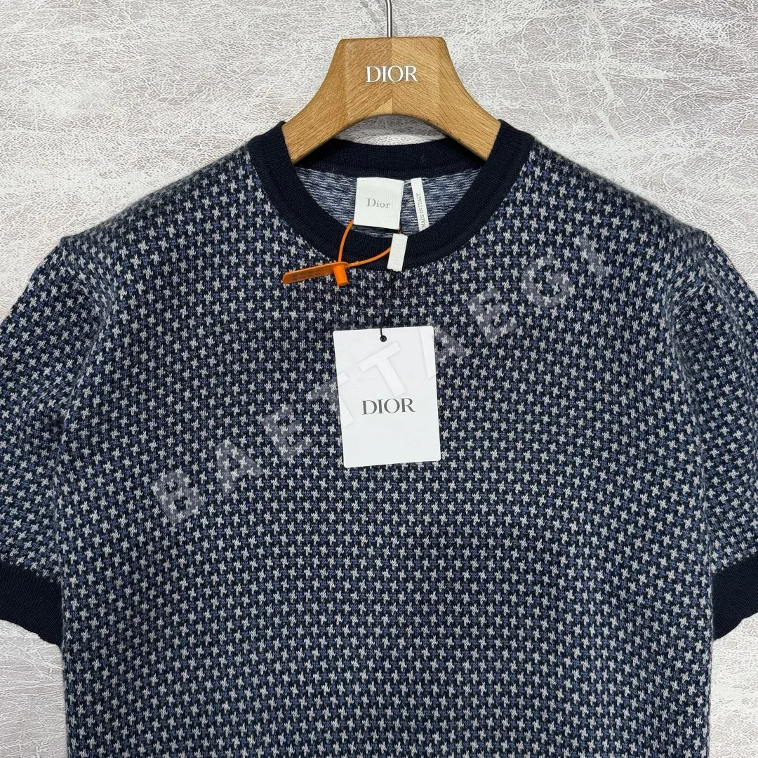 디올 울 자카드 반팔 니트 탑 상세 이미지 5