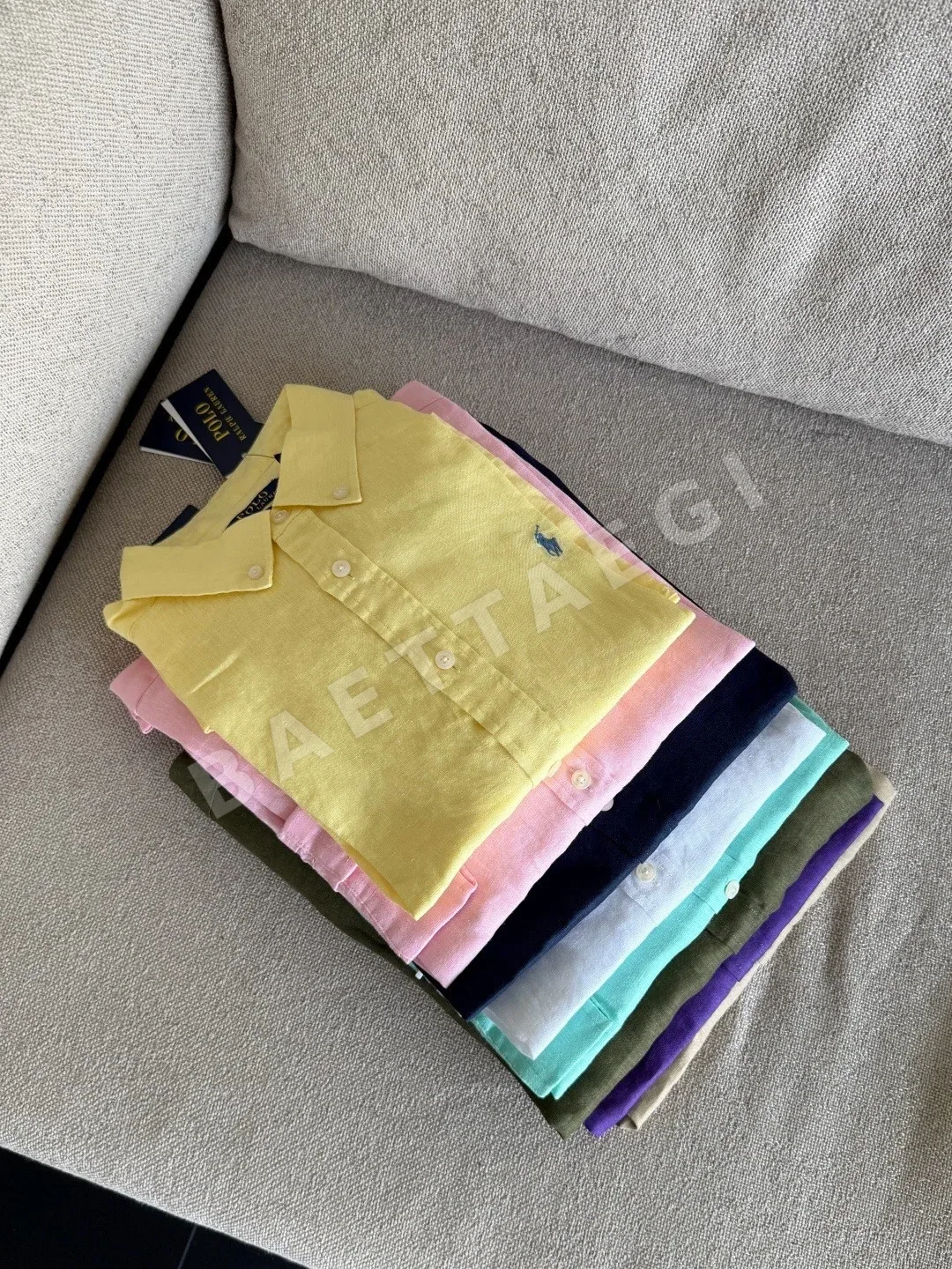 폴로 도파민 컬러 린넨 버튼다운 여성 셔츠 상세 이미지 3
