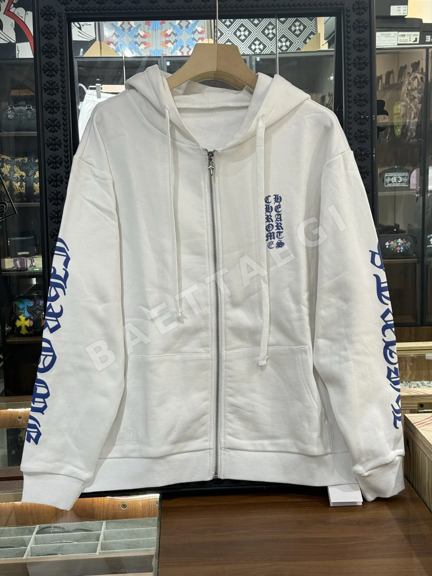 크롬하츠 블루 프린트 지퍼업 후드 163234