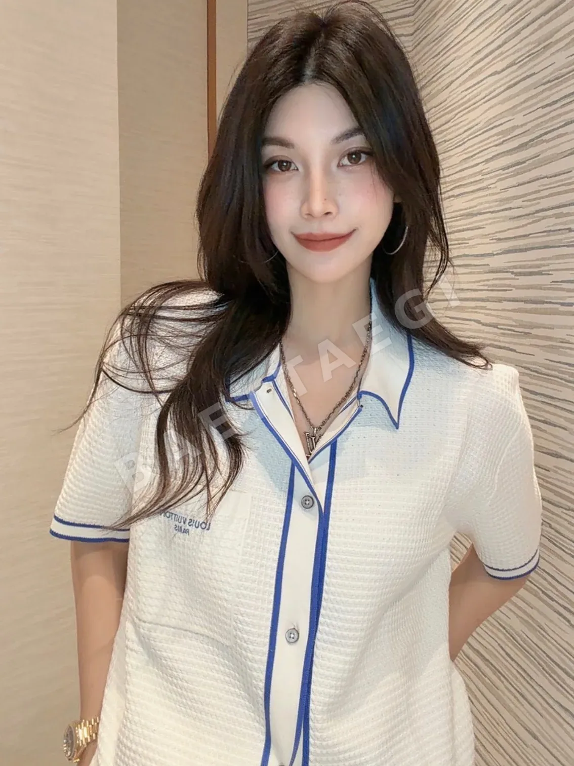 루이비통 와플 자수 로고 남성 반팔 셔츠 상세 이미지 16