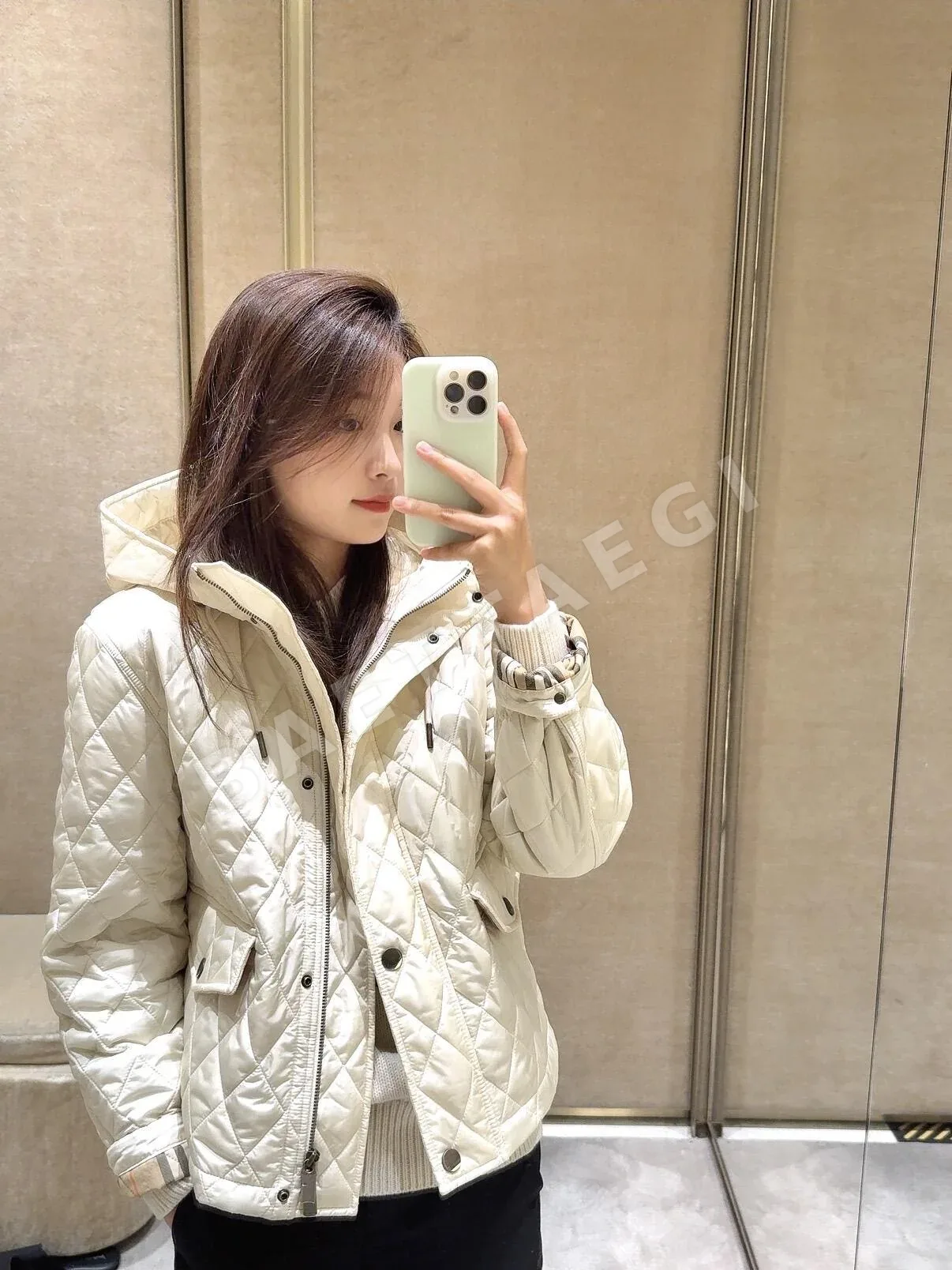 버버리 다이아몬드 퀼팅 후드 코튼 자켓 상세 이미지 5
