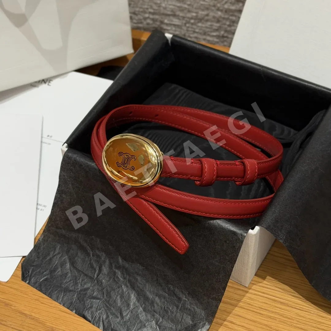 셀린느 개선문 골드 타원 버클 소가죽 벨트 58804