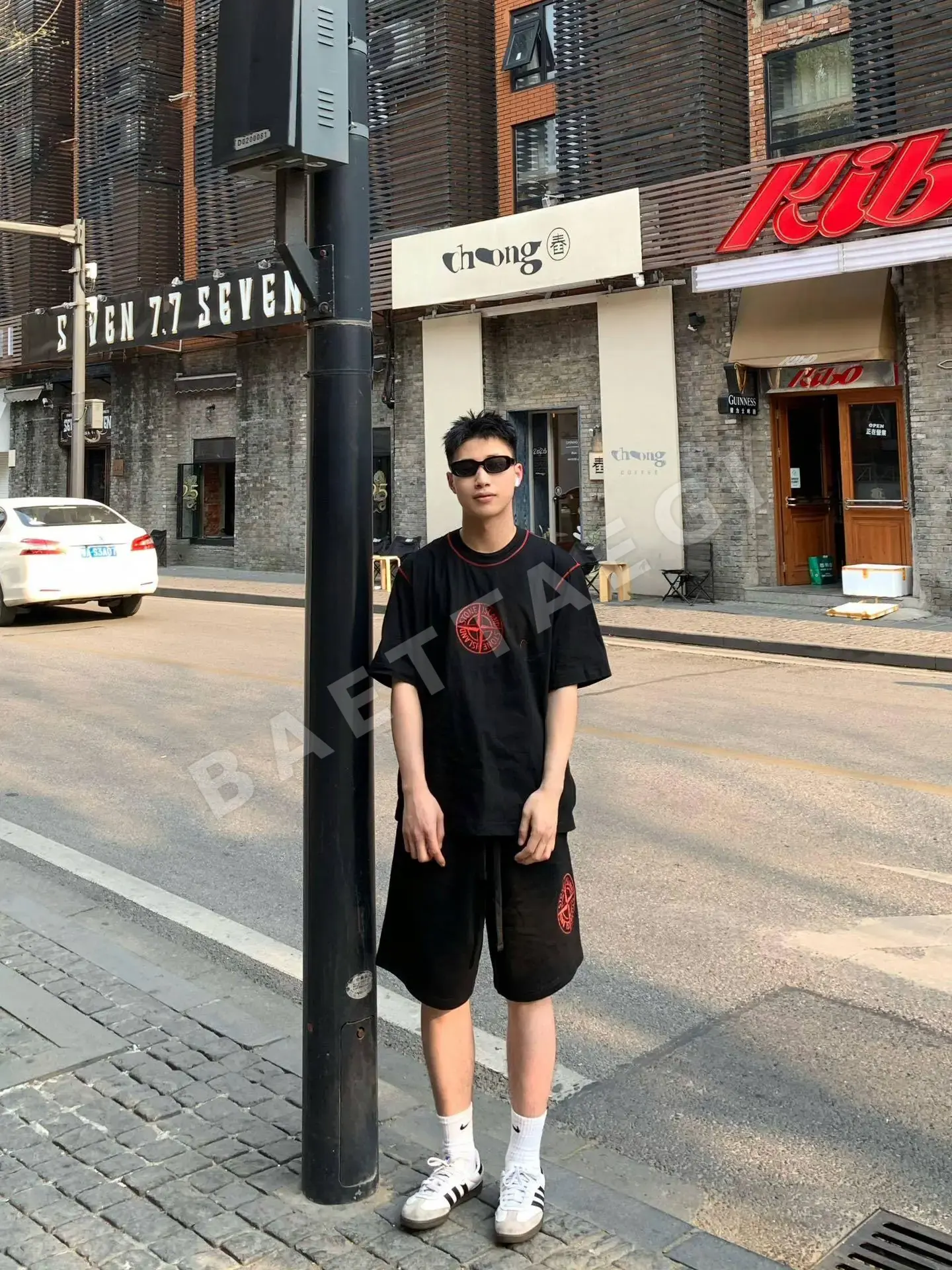스톤아일랜드 배지 자수 슈퍼 쿨 남성 세트 상세 이미지 3