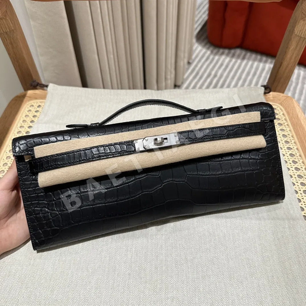에르메스 켈리컷 블랙 소금물 크로커다일 클러치백 상세 이미지 1