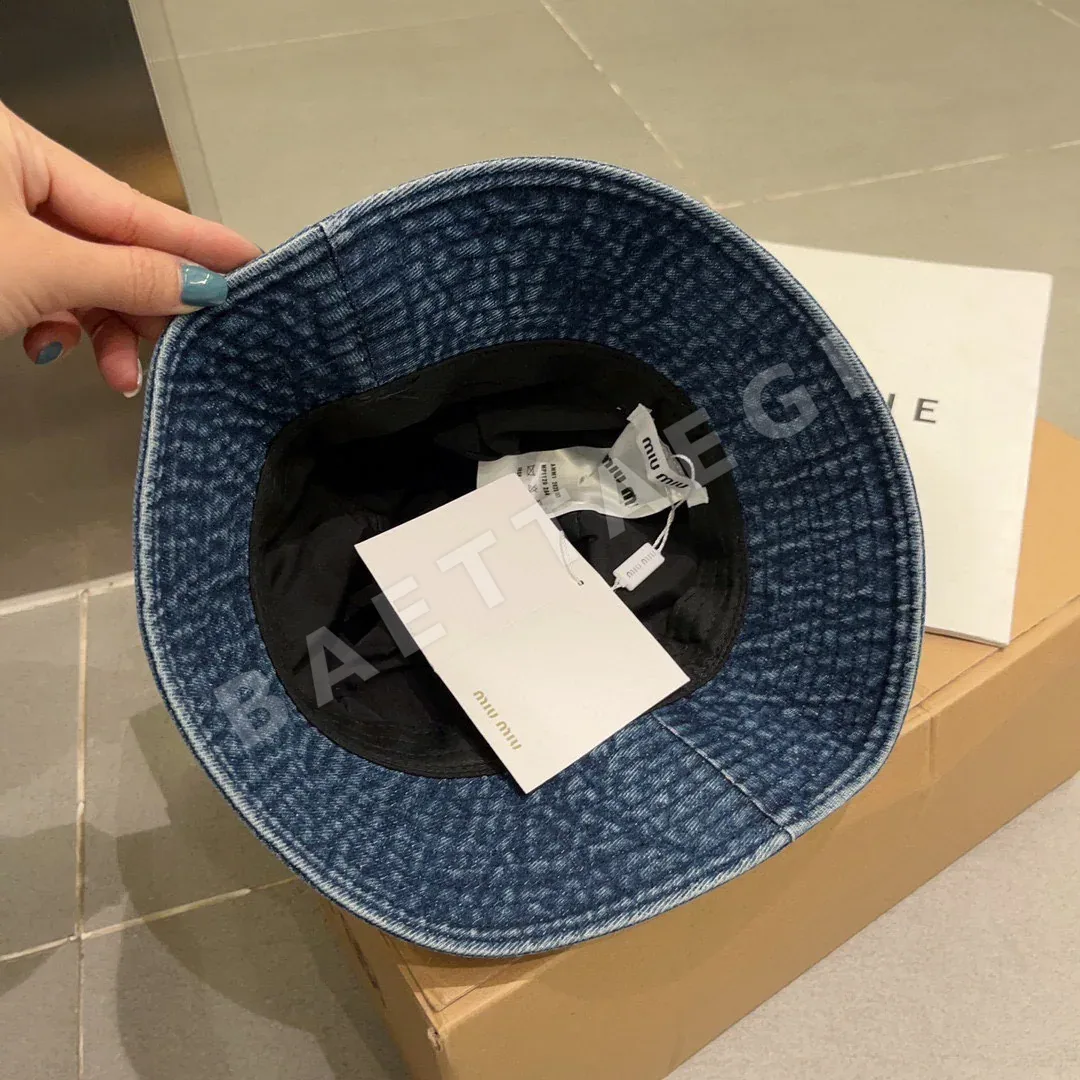 미우미우 데님 버킷 햇 모자 상세 이미지 4