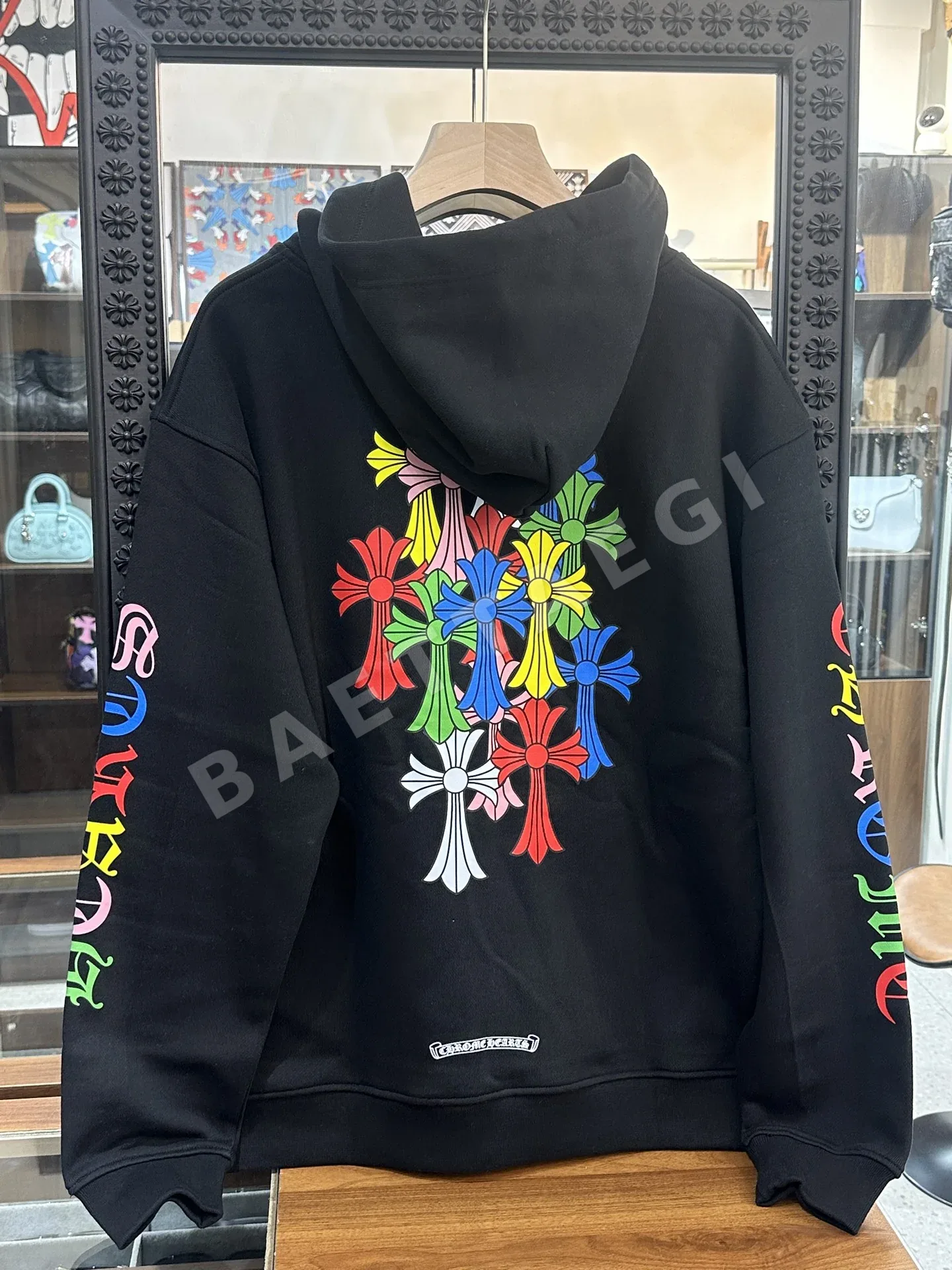 크롬하츠 컬러풀 크로스 블랙 지퍼 후드 상세 이미지 2