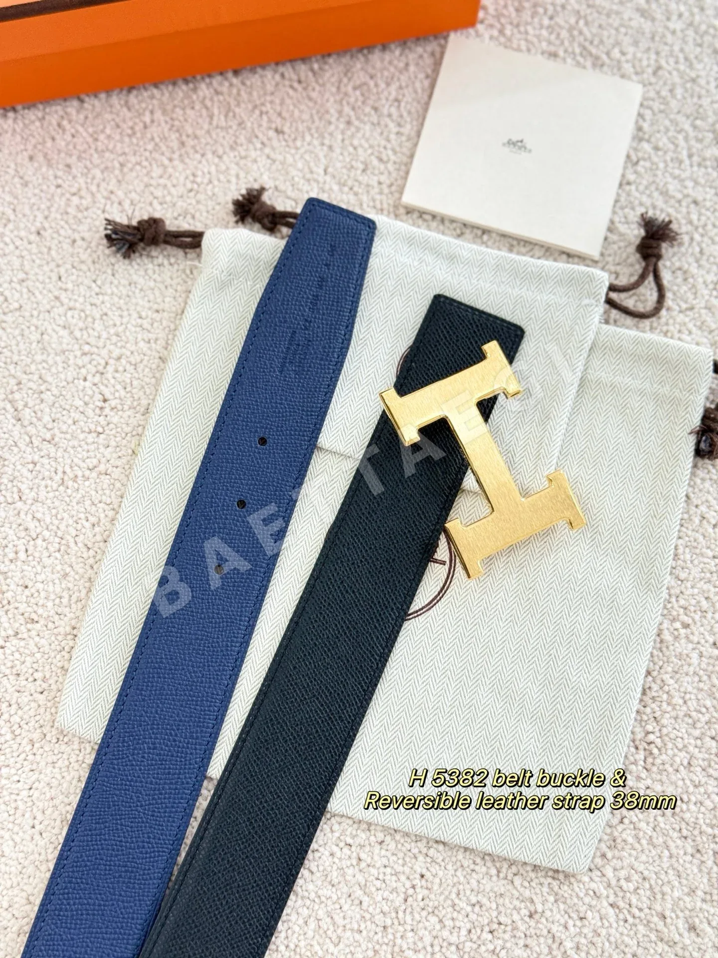 에르메스 H5382 양면 가죽 벨트 58843