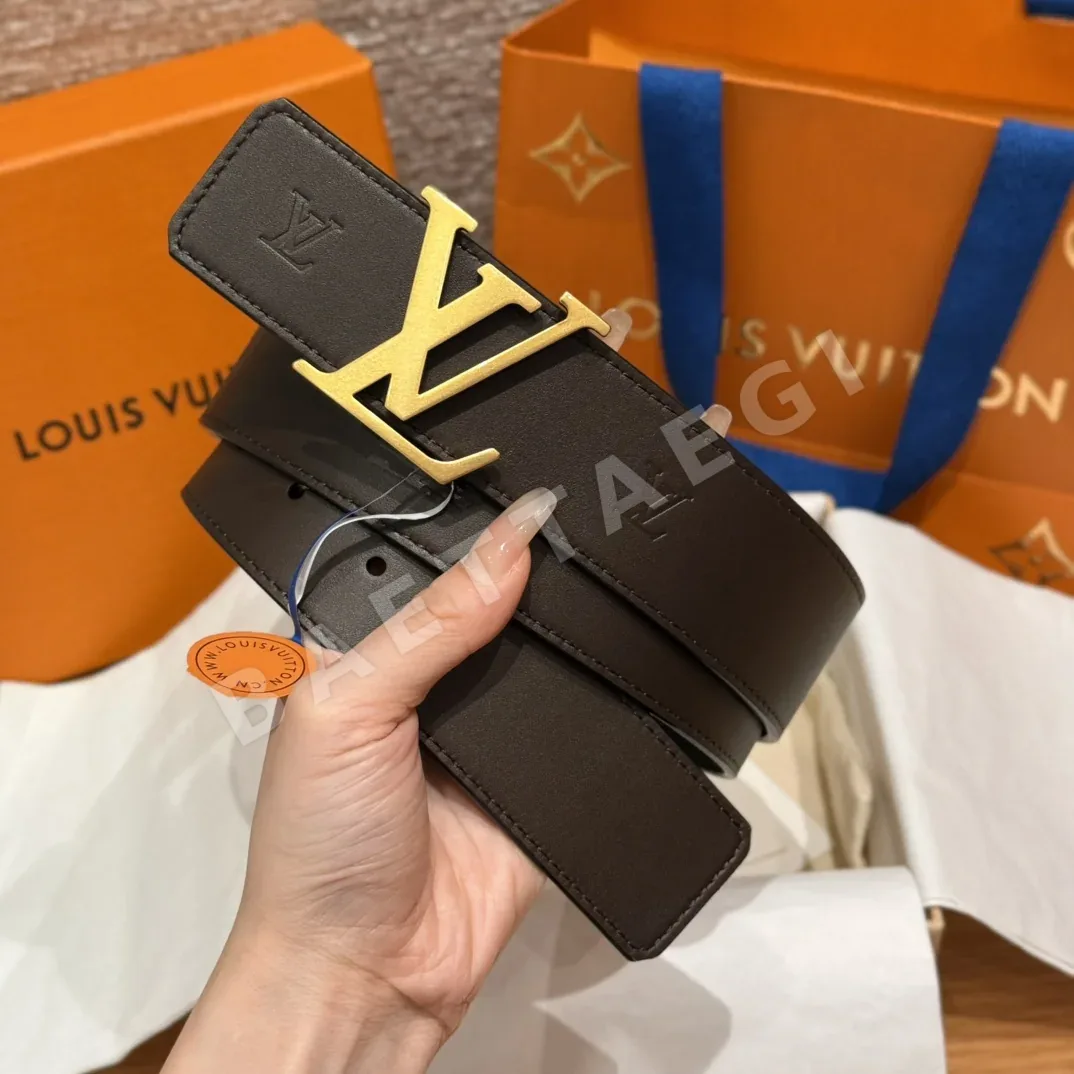 루이비통 양면 카프스킨 엠보싱 스틸 버클 벨트 상세 이미지 2