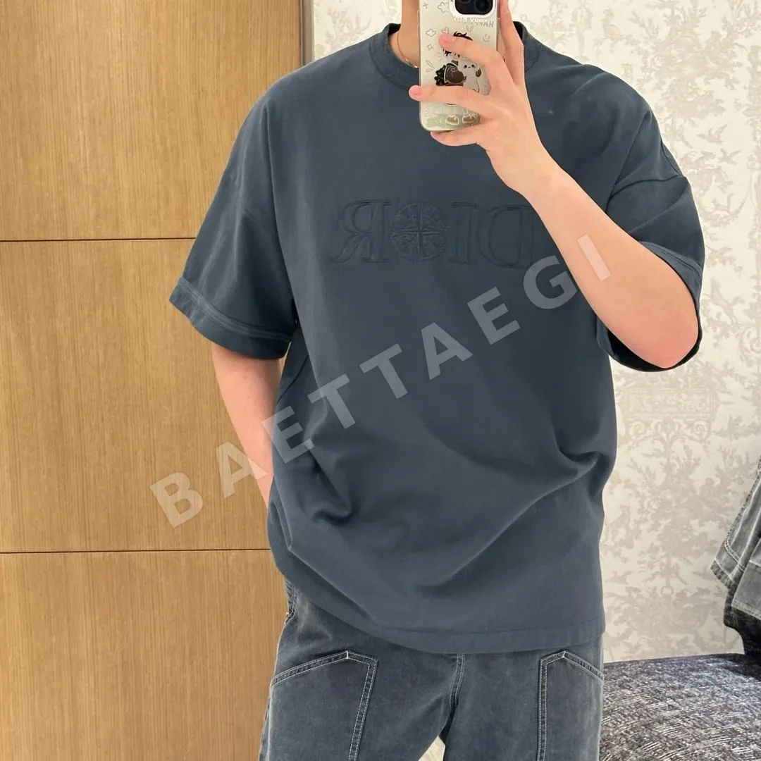 스톤아일랜드 로고 자수 크루넥 반팔 티셔츠 상세 이미지 3