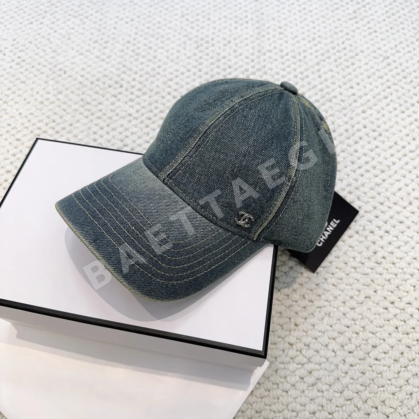 샤넬 데님 블루 빈티지 야구모자 상세 이미지 6