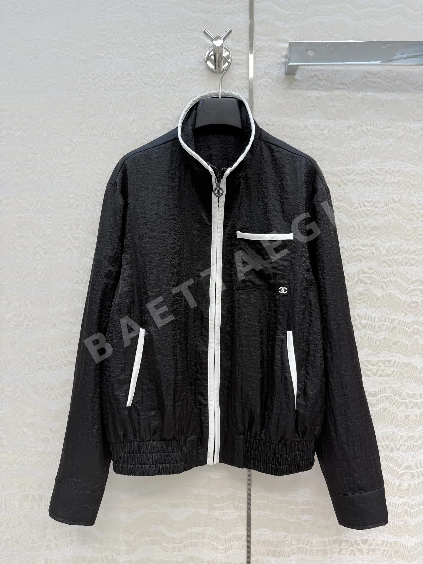 샤넬 가죽 트림 여성 자켓 103679