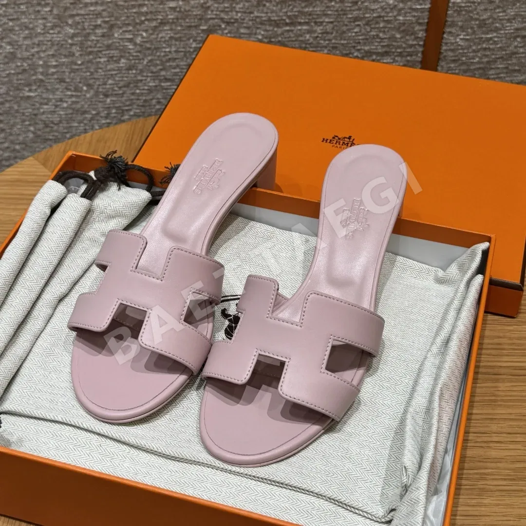 에르메스 오아시스 샌들 로즈 평직 하이힐 164685
