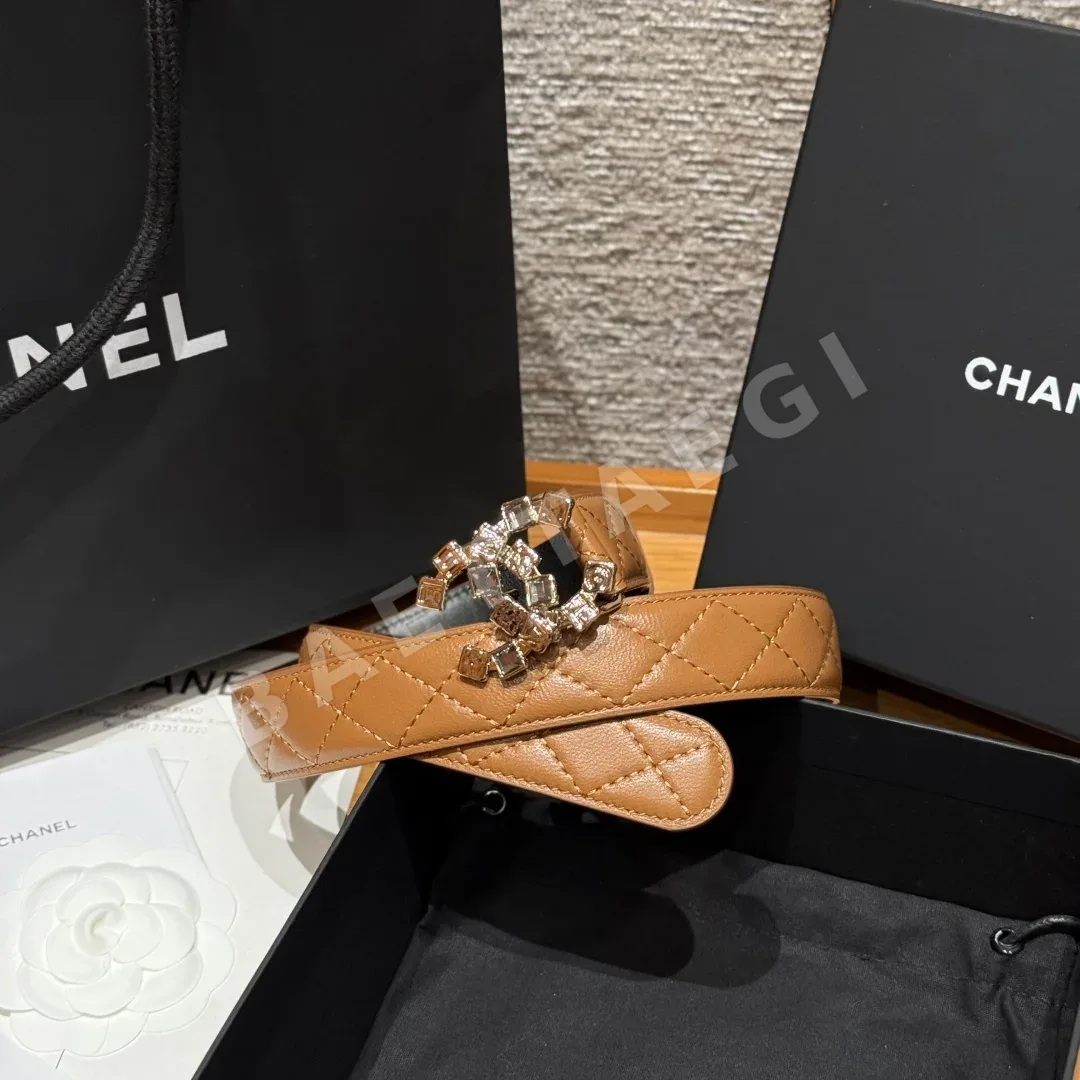 샤넬 더블 C 메탈 로고 램스킨 벨트 상세 이미지 2