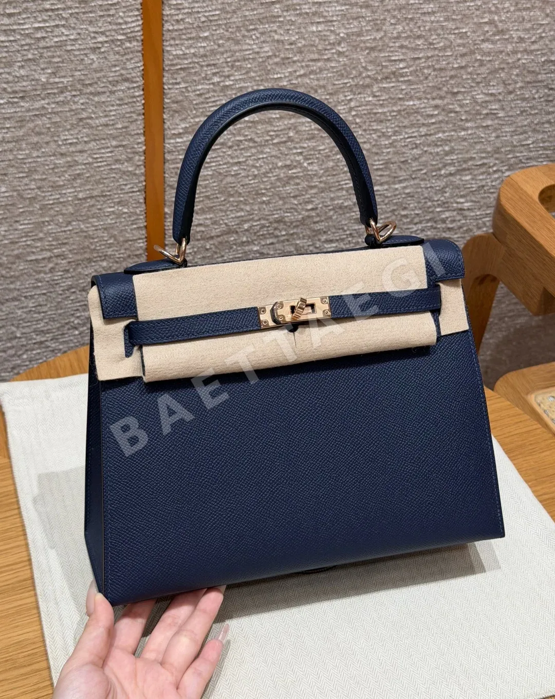 에르메스 켈리 25 블루 사파이어 가방 191658