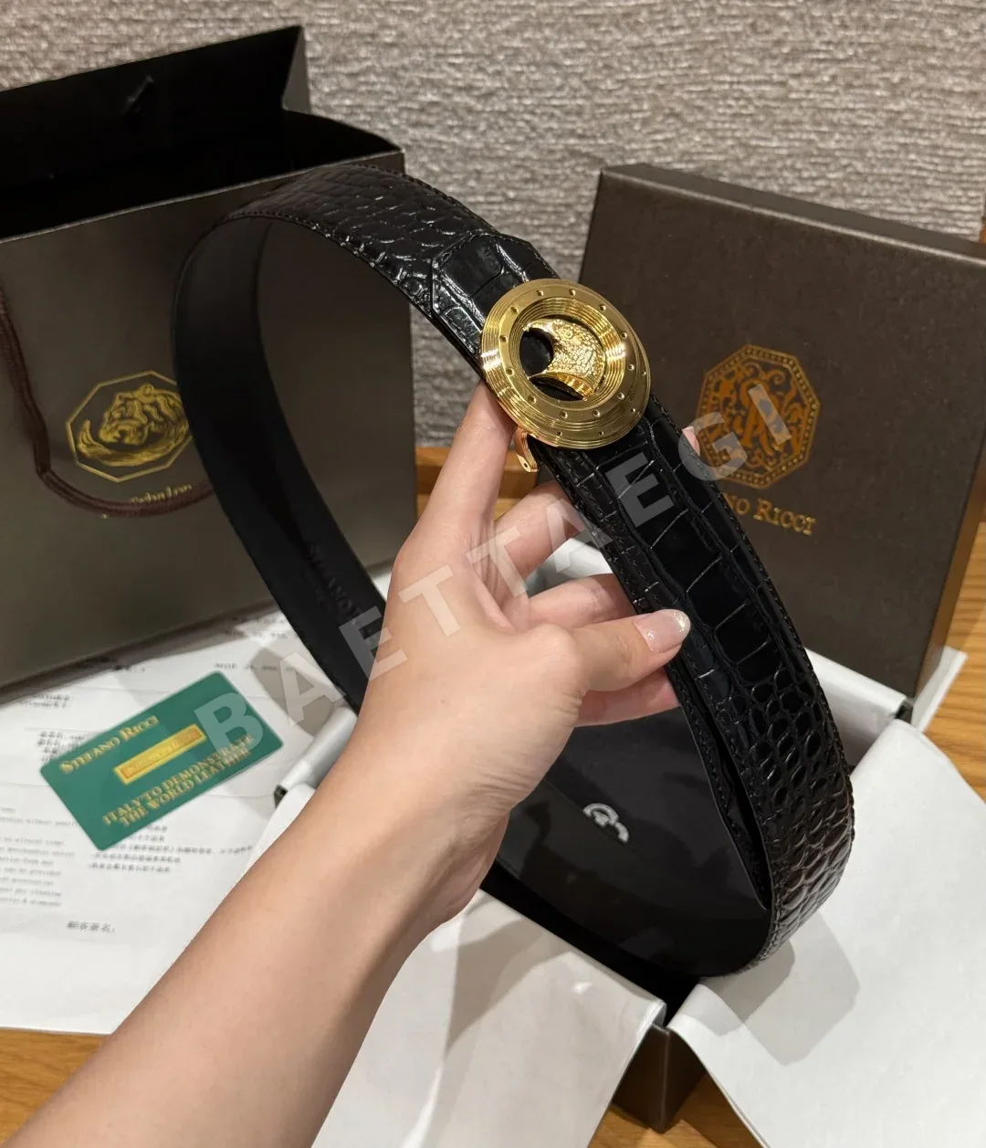 스테파노리치 이글헤드 가죽 벨트 38mm 상세 이미지 3