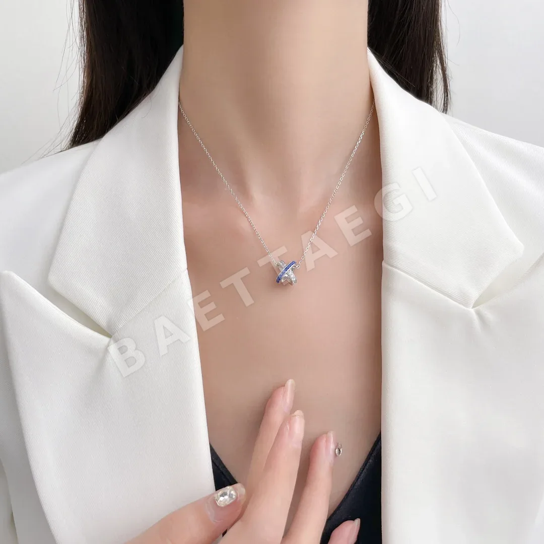쇼메 리앙 크로스 사파이어 목걸이 상세 이미지 1