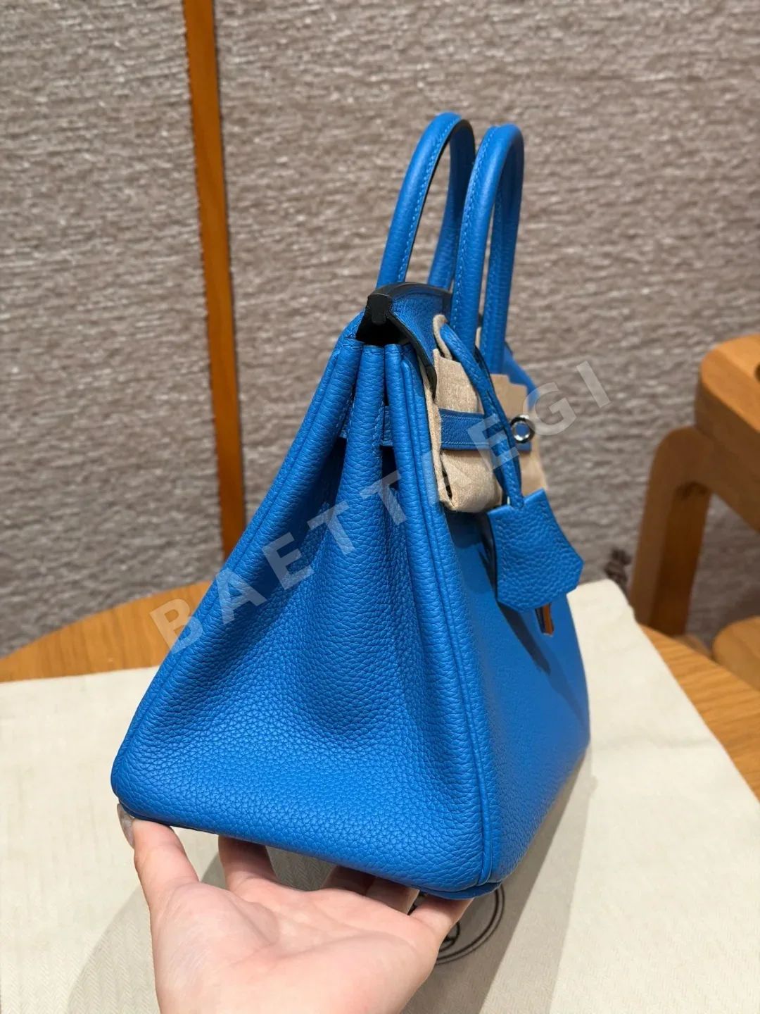 에르메스 버킨 25 블루 블리스풀 토고 가죽 가방 상세 이미지 3